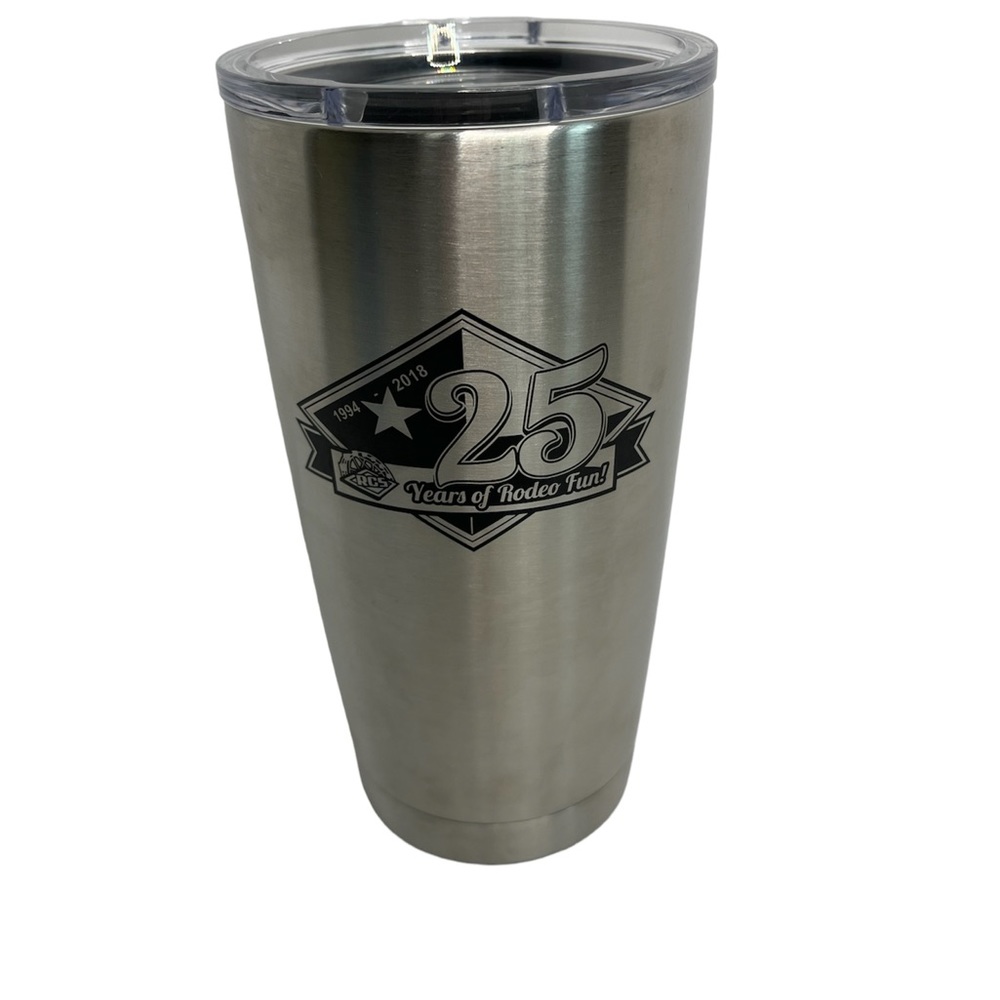 YETI Tumbler Rodeo 25 Years Of Rodeo Fun Stainless 16oz Rambler Magslider Lid VG